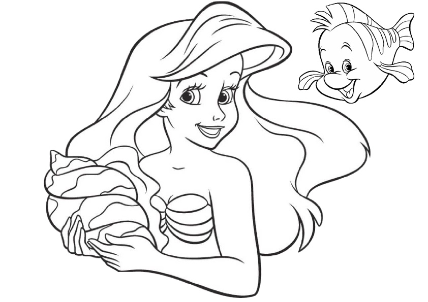 Easy to Draw and Color Princess Coloring Pages for Toddlers Ariel