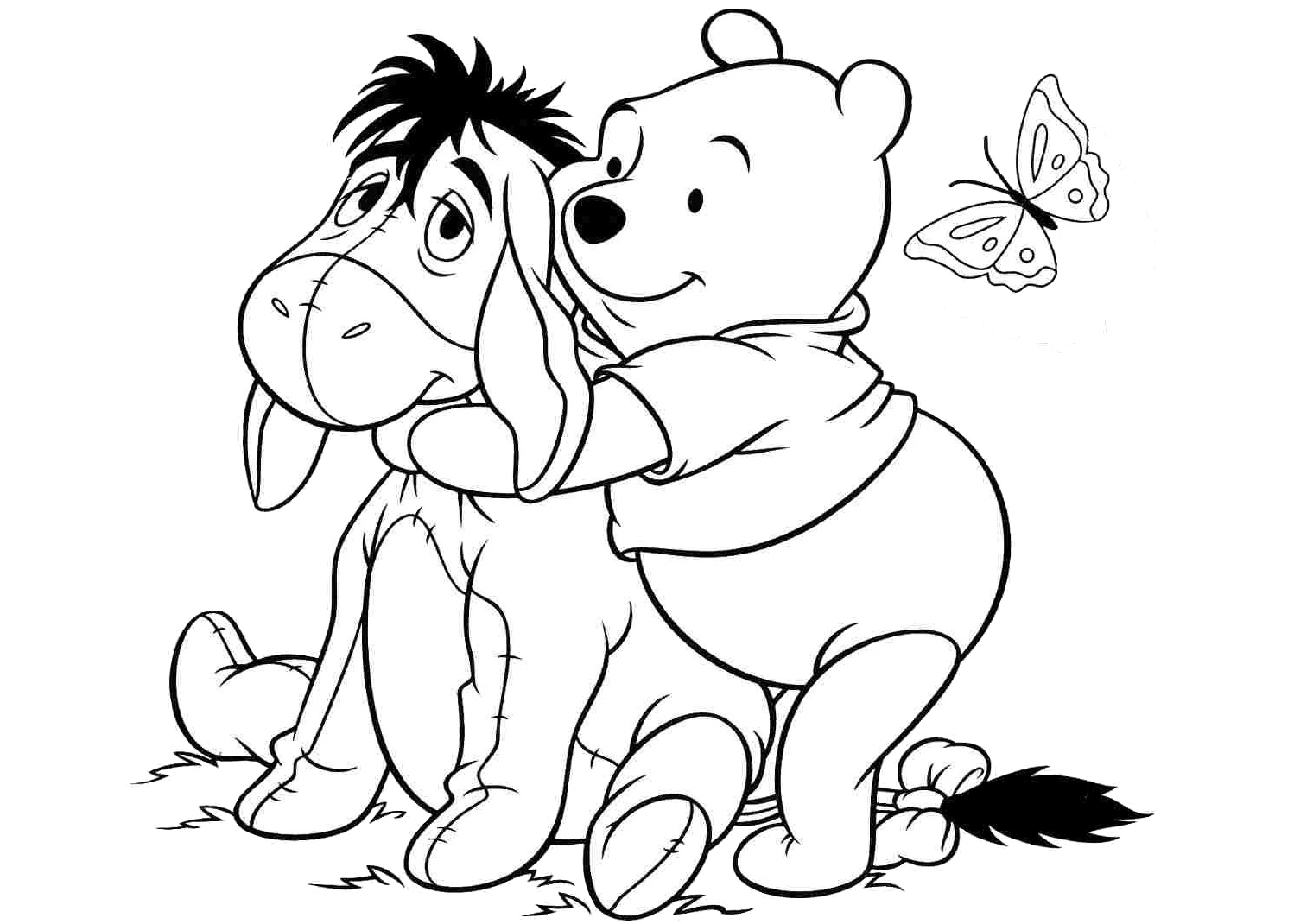 Eeyore Donkey And Winnie The Pooh Friends Coloring Pages Print Color Craft