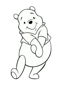 Happy and Shying Walt Disney Winnie Pooh Coloring Pages
