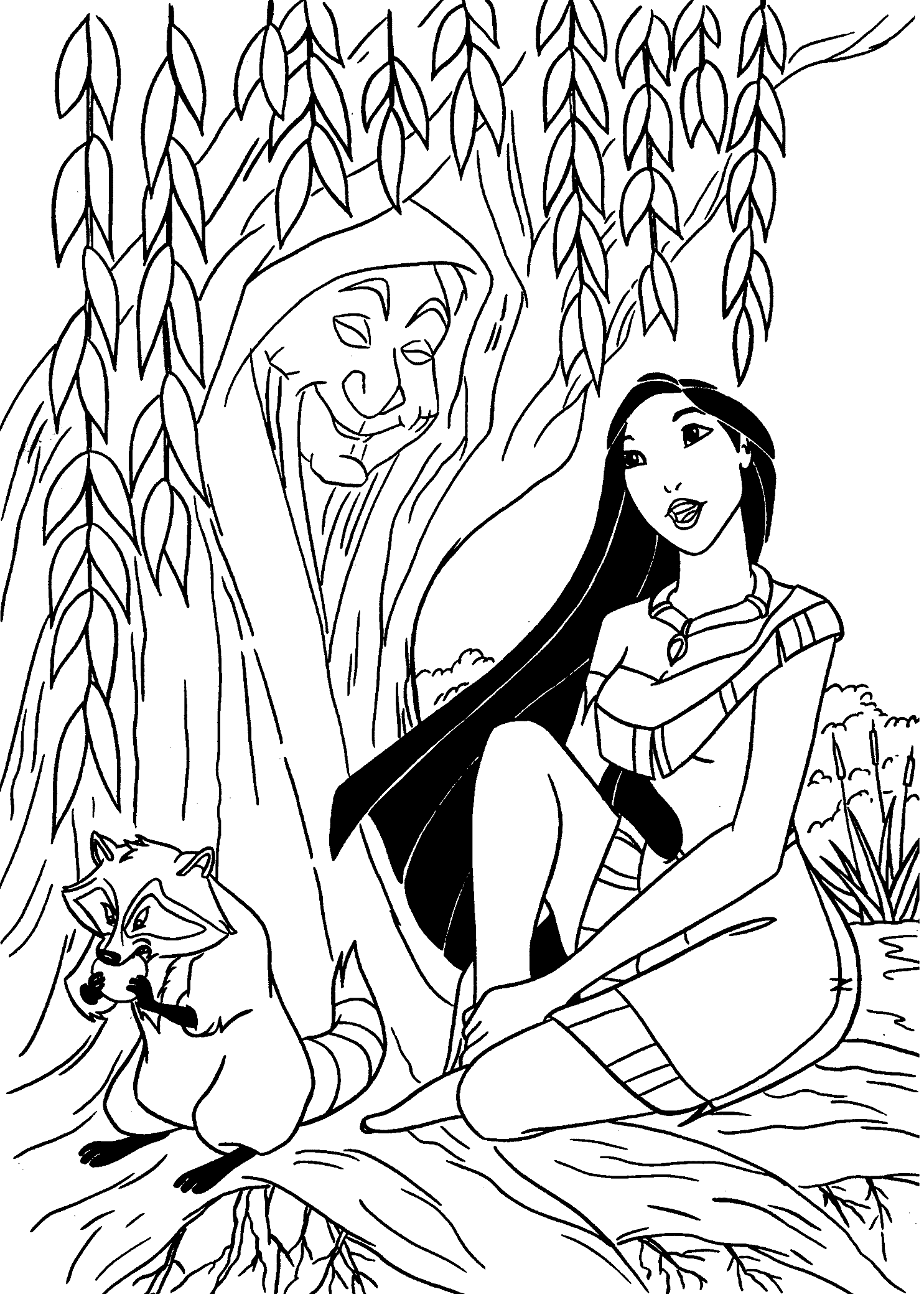 meeko color page pocahontas