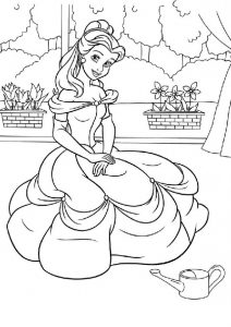 Princess Belle Beauty and The Beast Coloring Pages