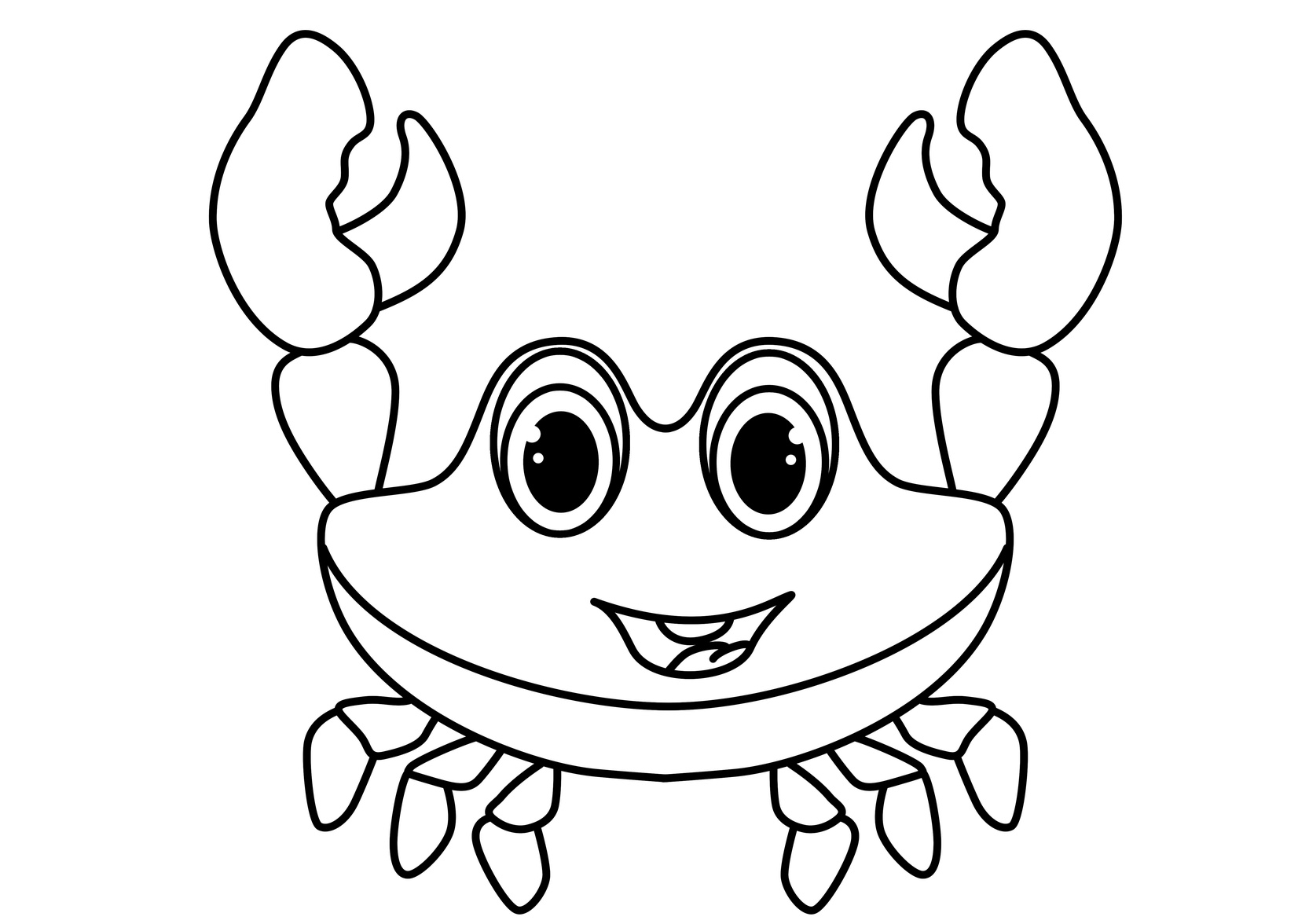 Printable Crab Coloring Pages Cute Looking Cartoon Crab