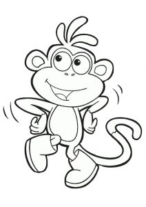 Printable Dora Boots Monkey Coloring Pages