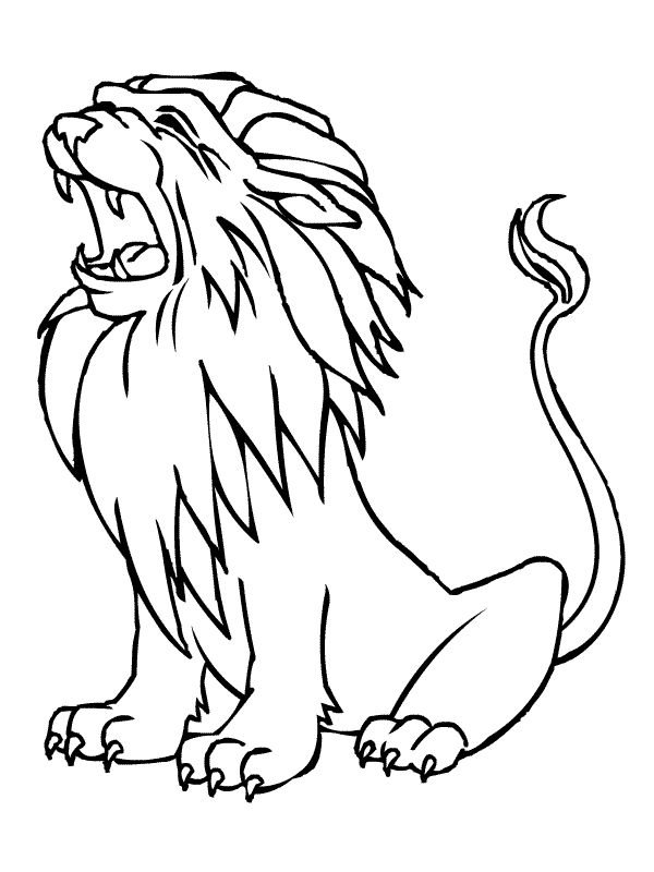 Roaring Lion Printable Coloring Page