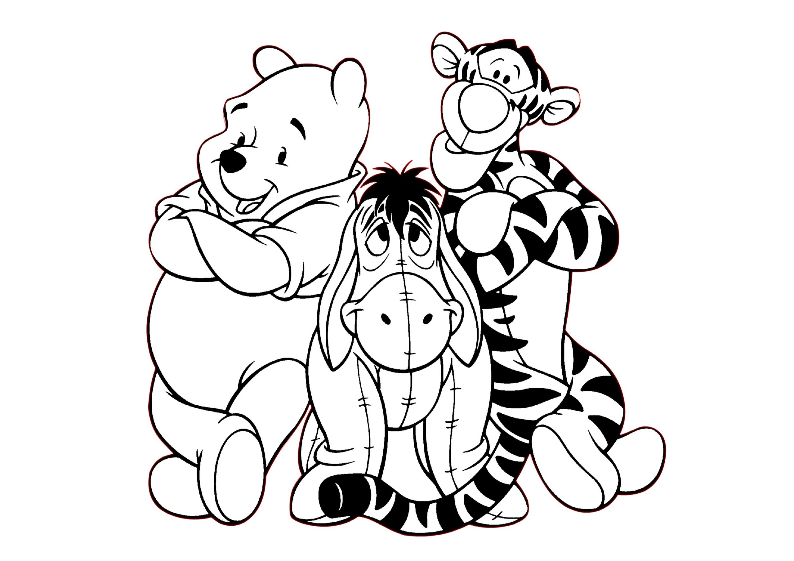 Tigger Winnie the Pooh Eeyore Donkey Coloring Pages