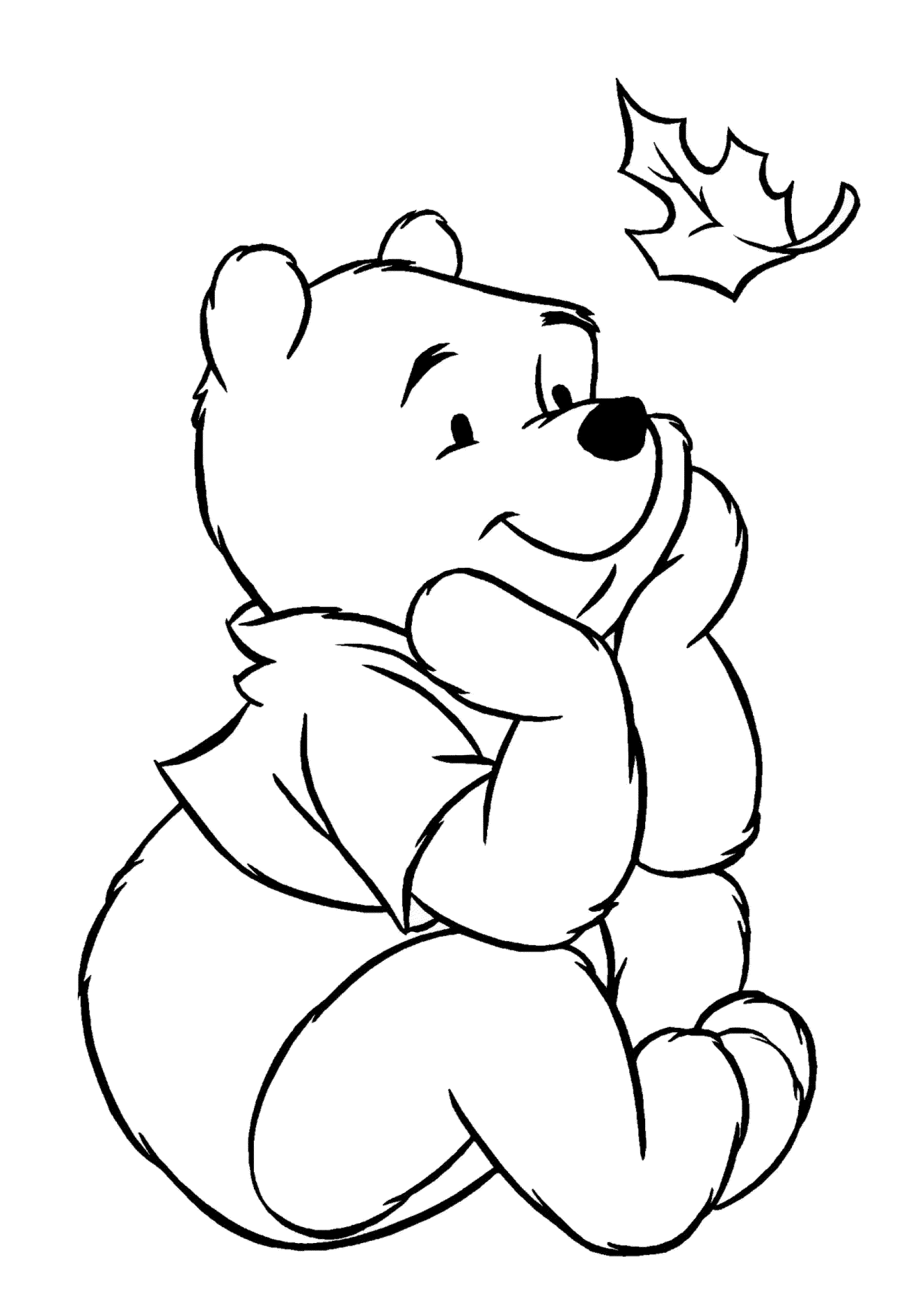 Winnie Pooh Free Printable Coloring Pages Pooh Watching Fall Leaves