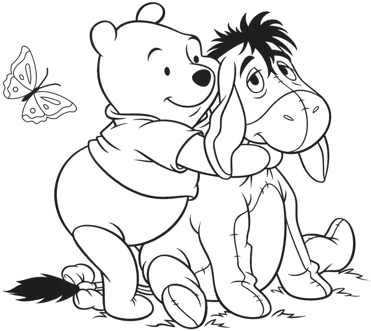 winne pooh and donkey coloring pages for kids