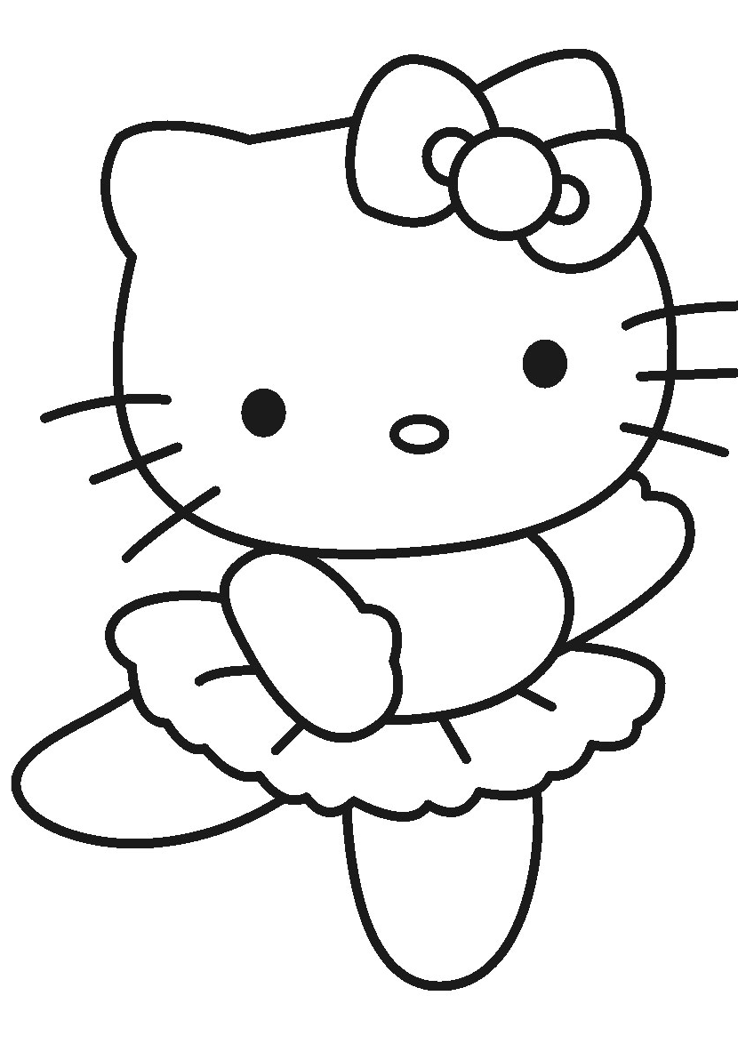 hello kitty dancing coloring pages