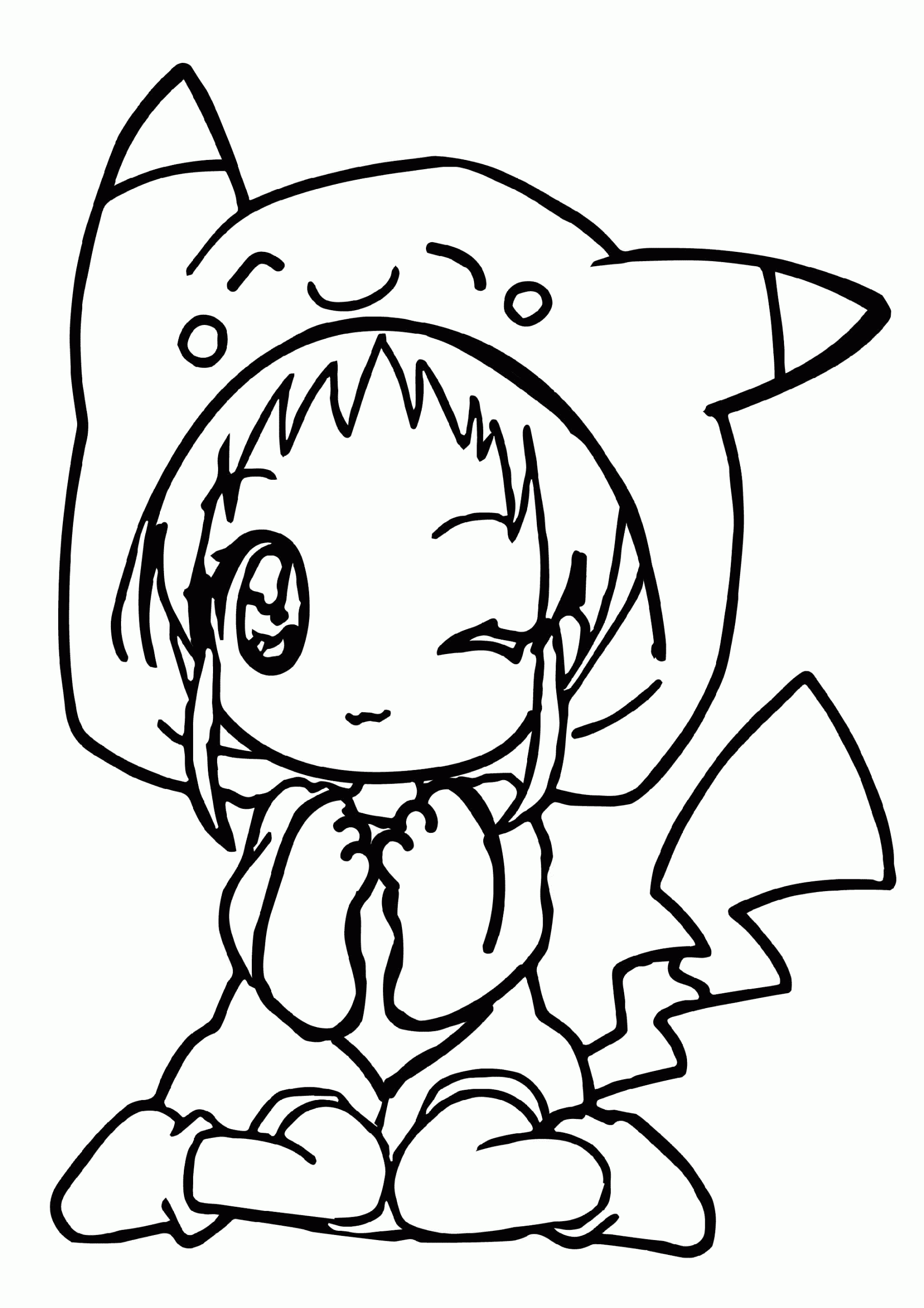 Cute Anime Girl Coloring Page