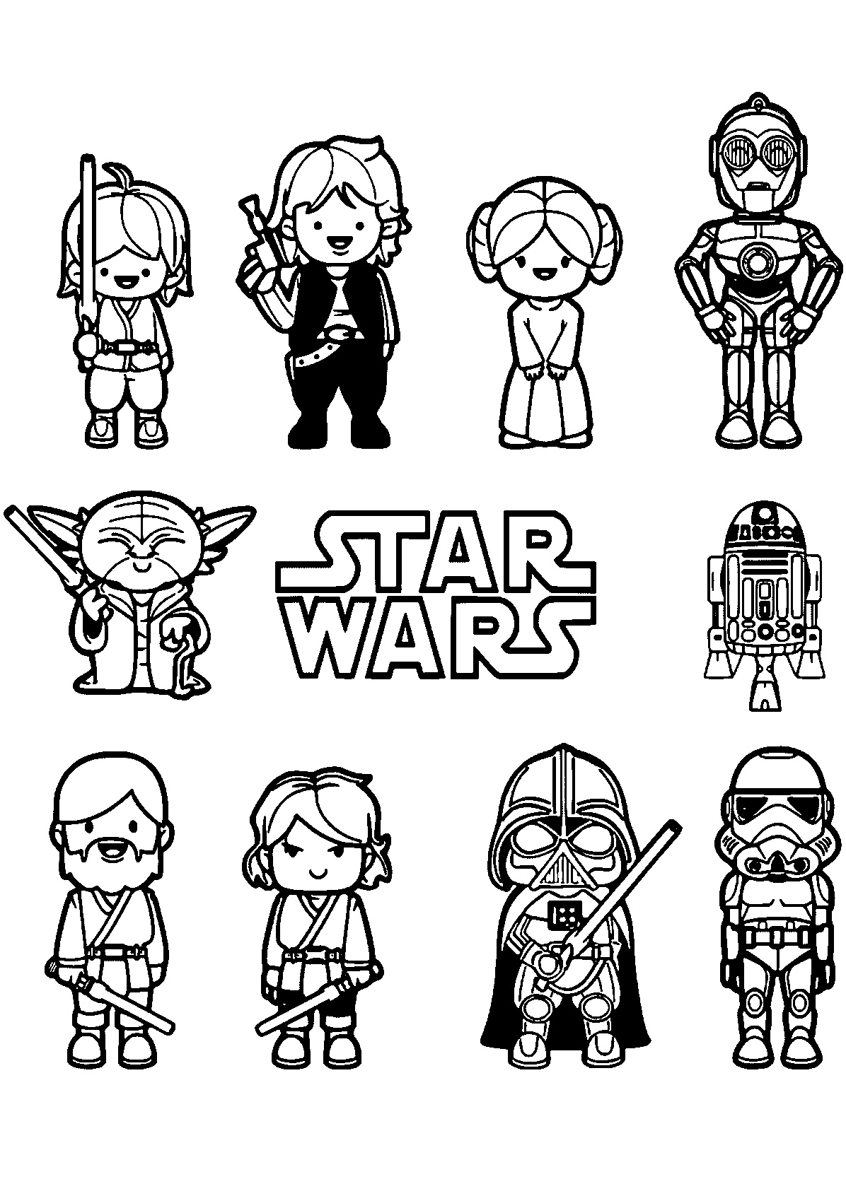 20 Star Wars Coloring Pages: Star Wars All Characters - Print Color Craft