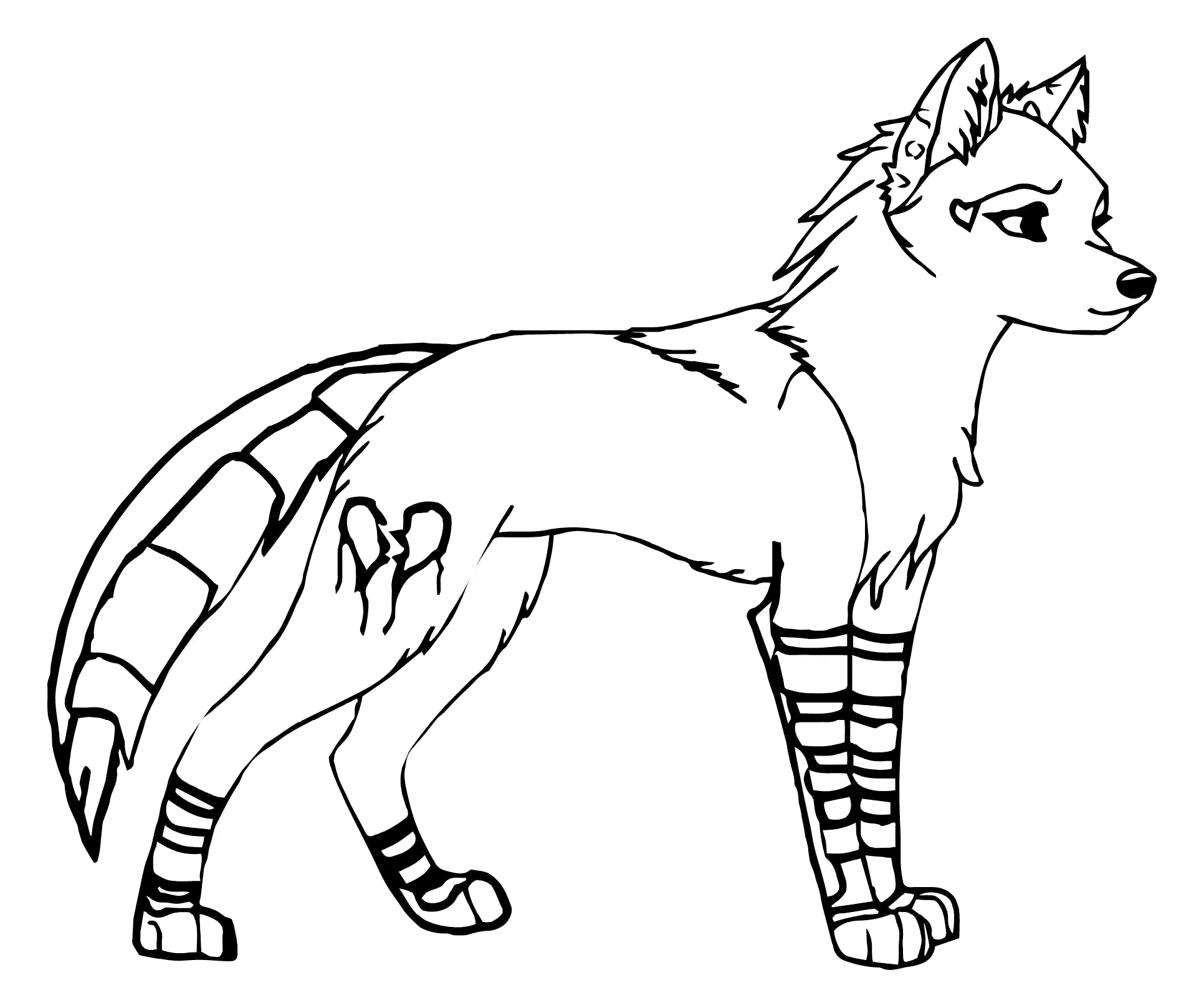 Cute Wolf Coloring Page for Girls
