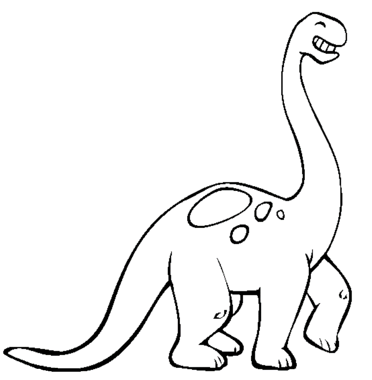 Easy Brontosaurus Dinosaur Coloring Page For Kindergarten