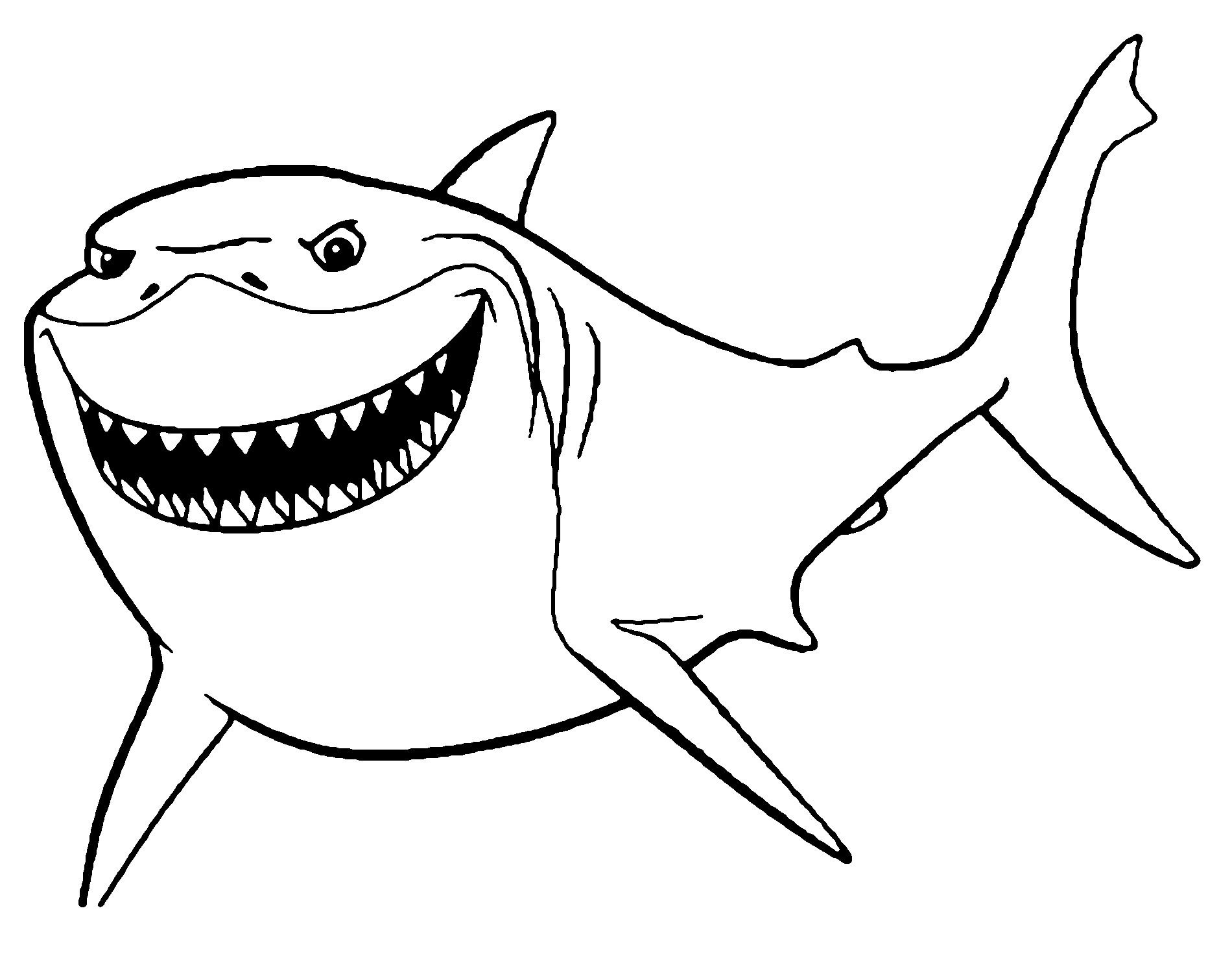 Finding Nemo Shark Bruce Coloring Page