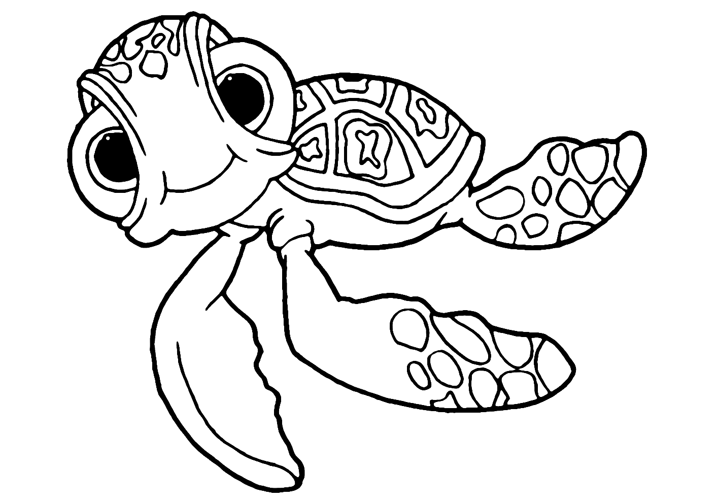 Finding Nemo Squirt Turtle Coloring Page