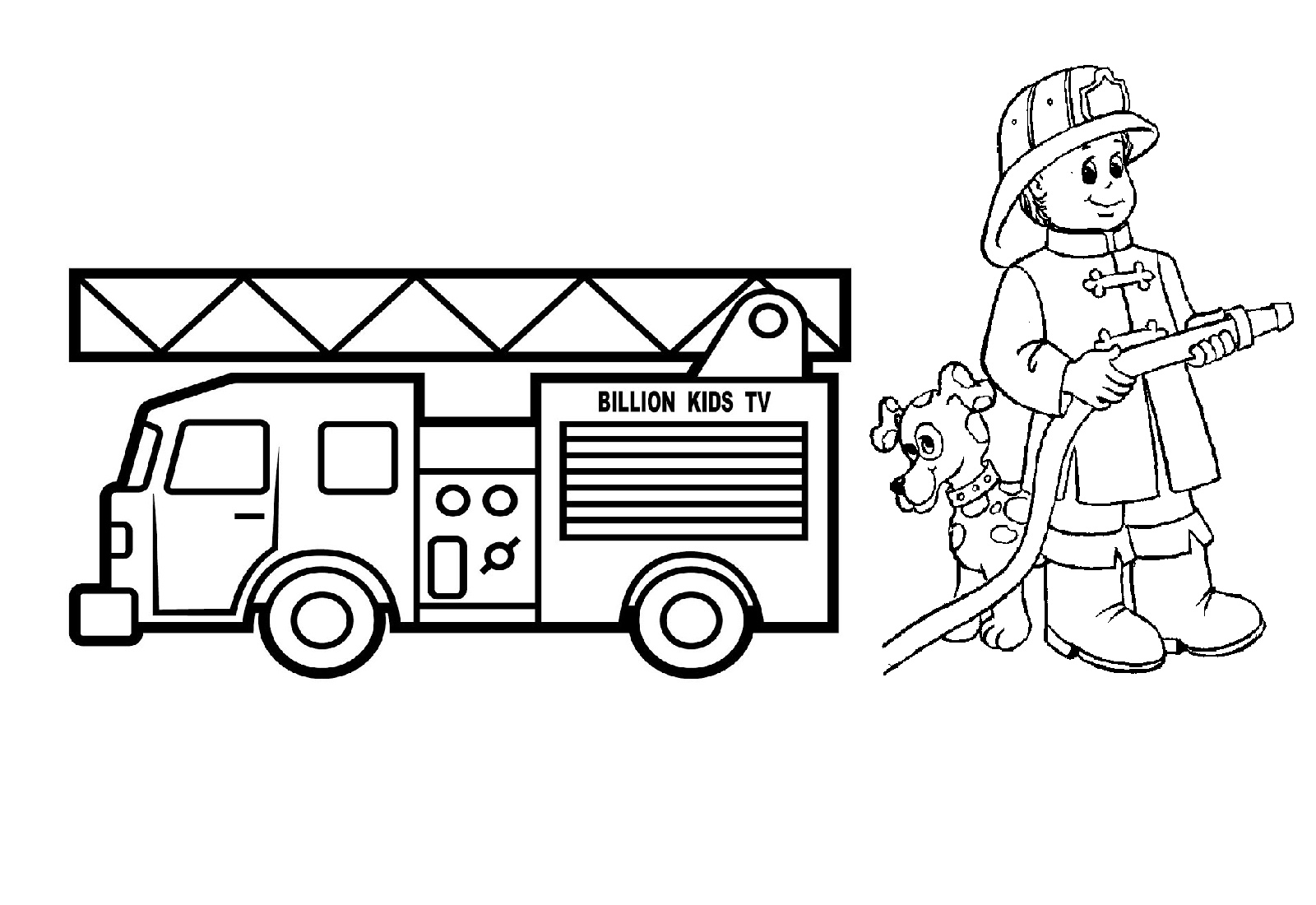 Fire Engine Fire Truck Coloring Page Free Printable Templates