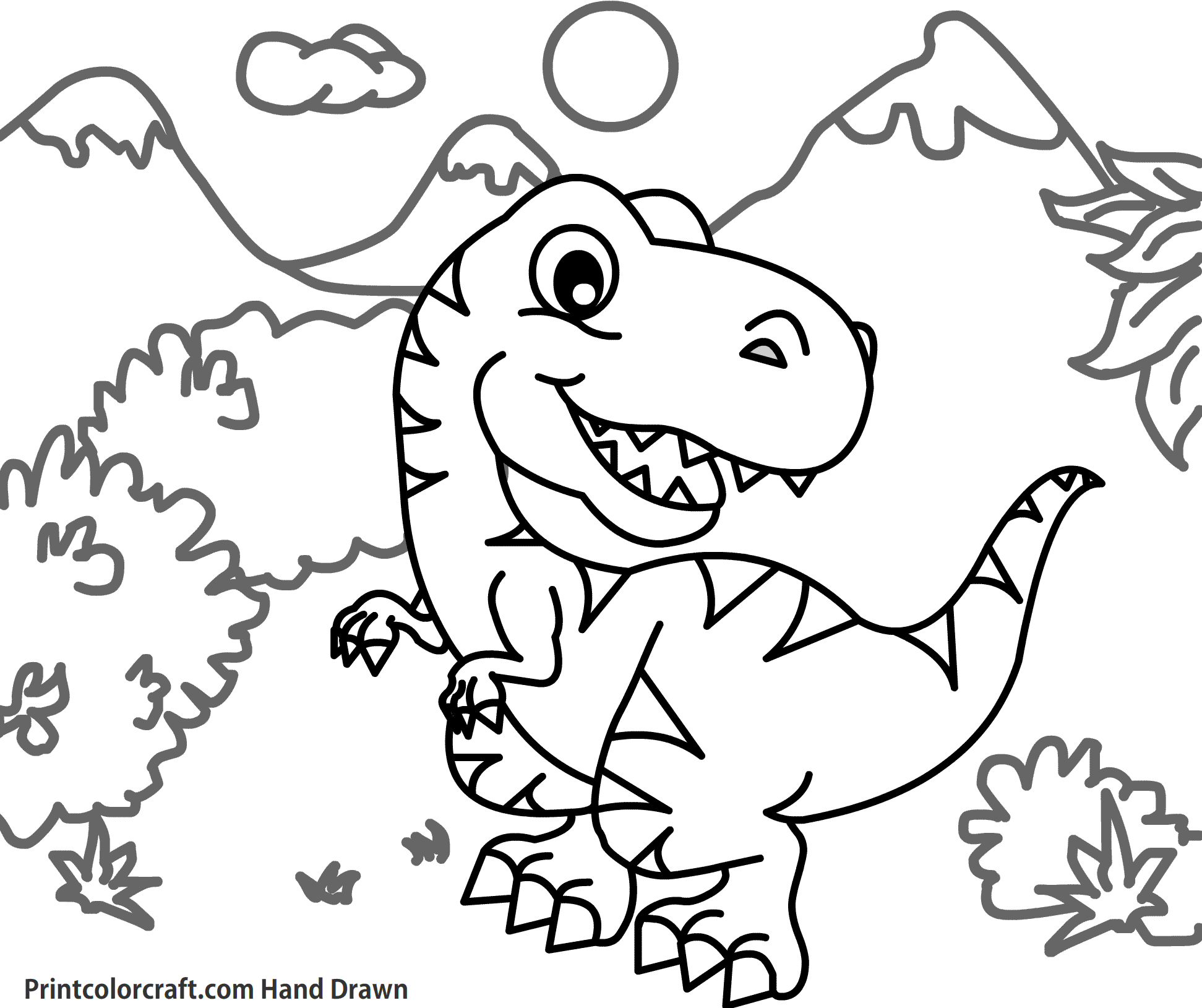 Animal Coloring Pages For Kids Dinosaur