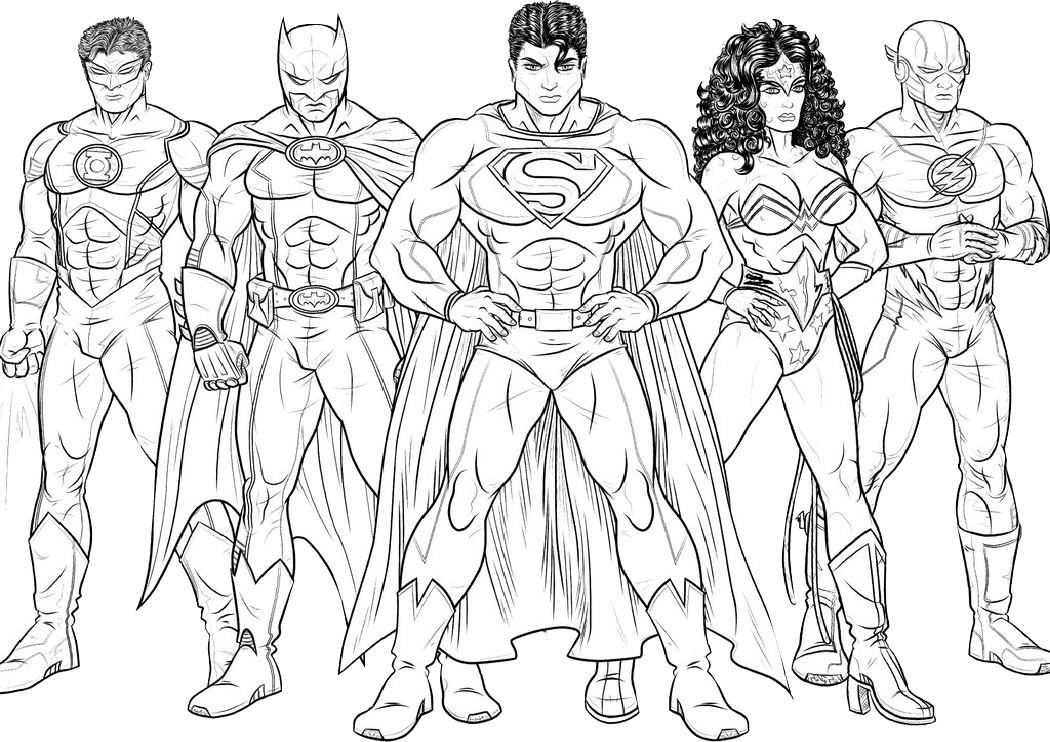 Justice League Superheroes Coloring Pages - Print Color Craft