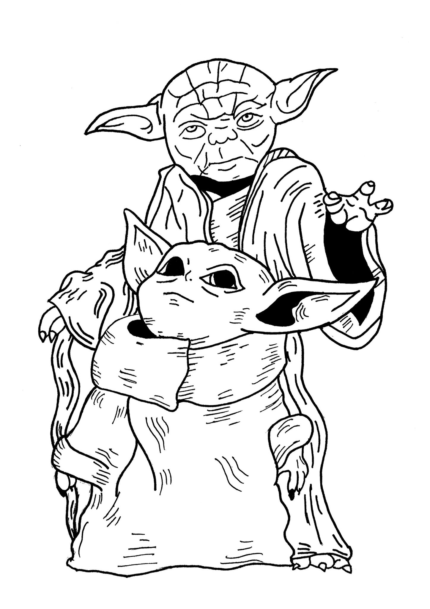 Download Master Yoda and Baby Yoda Star Wars Coloring Pages Small Yet Powerful Jedi Trainer of Jedi Order ...