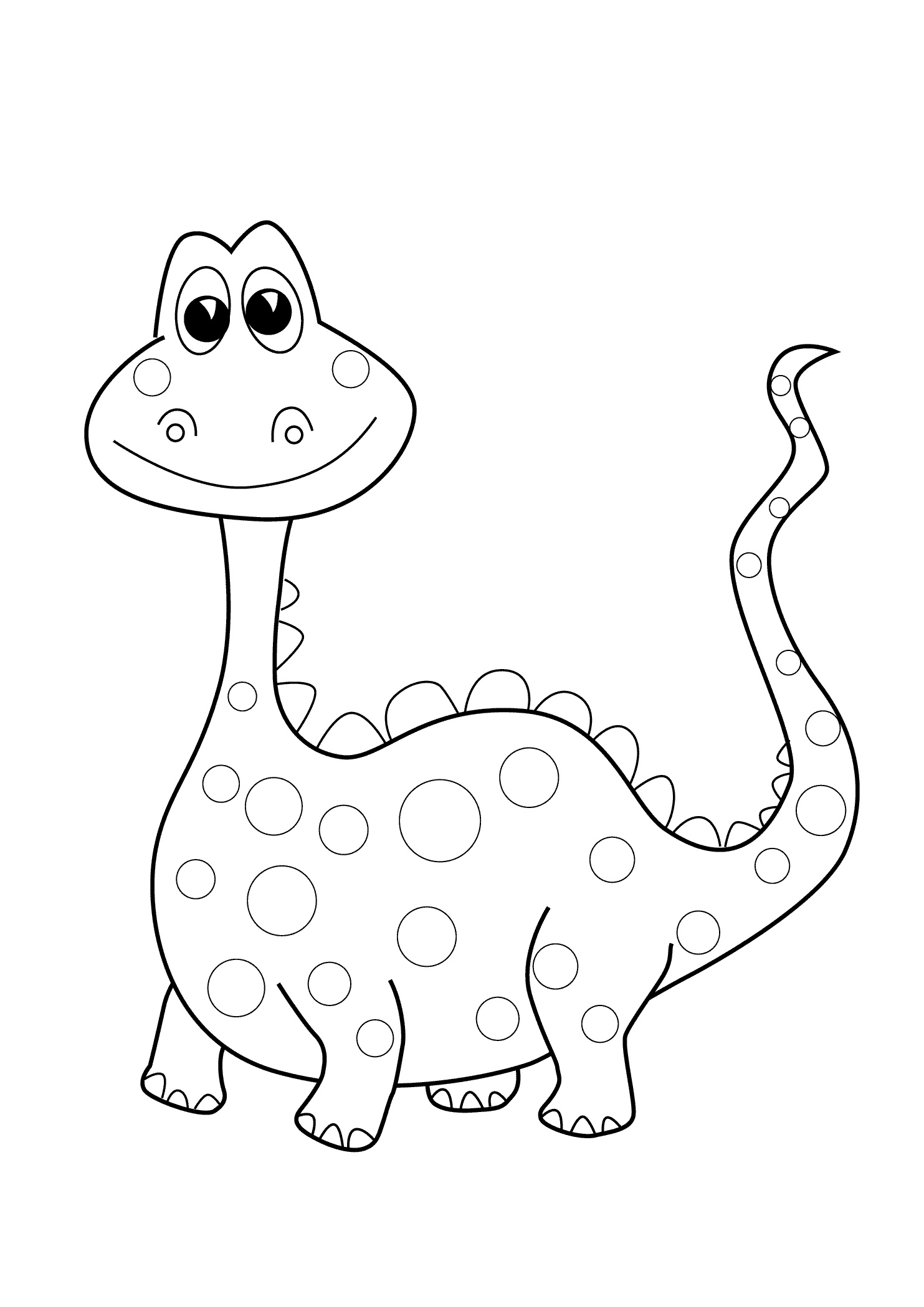 Preschool Dinosaur Coloring Page Easy To Color For Kids Print Color Craft