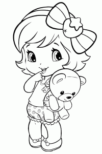 Strawberry Shortcake Cute Girl Coloring Pages for Preschool Kids