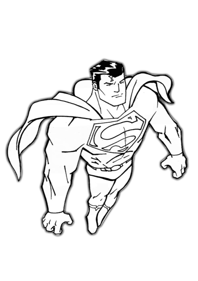 Superman Up in the sky Printable Coloring Pages