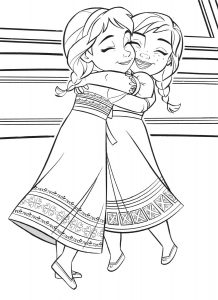 Anna and Elsa Frozen Coloring Pages for Toddlers
