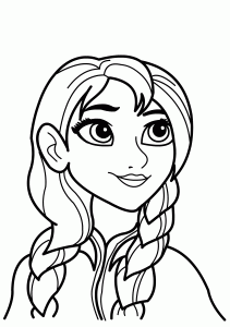 Beautiful Princess Anna of Frozen Printable Coloring Page