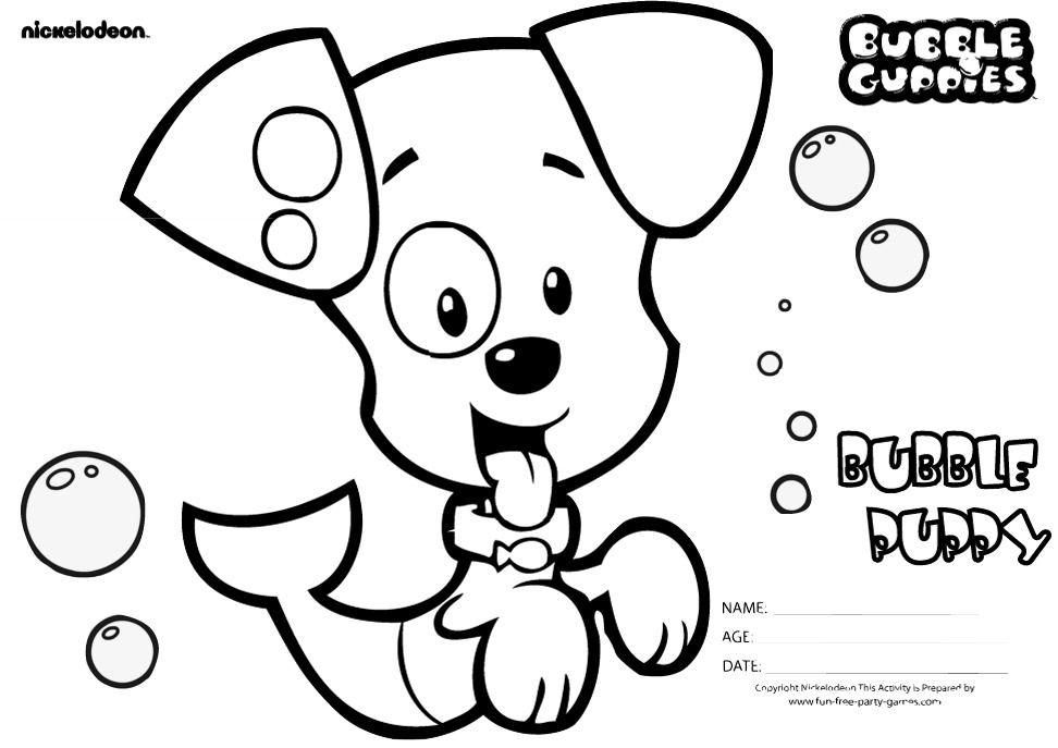 Cute Little Bubble Puppy Bubble Guppies Coloring Pages Free Printable Sheets