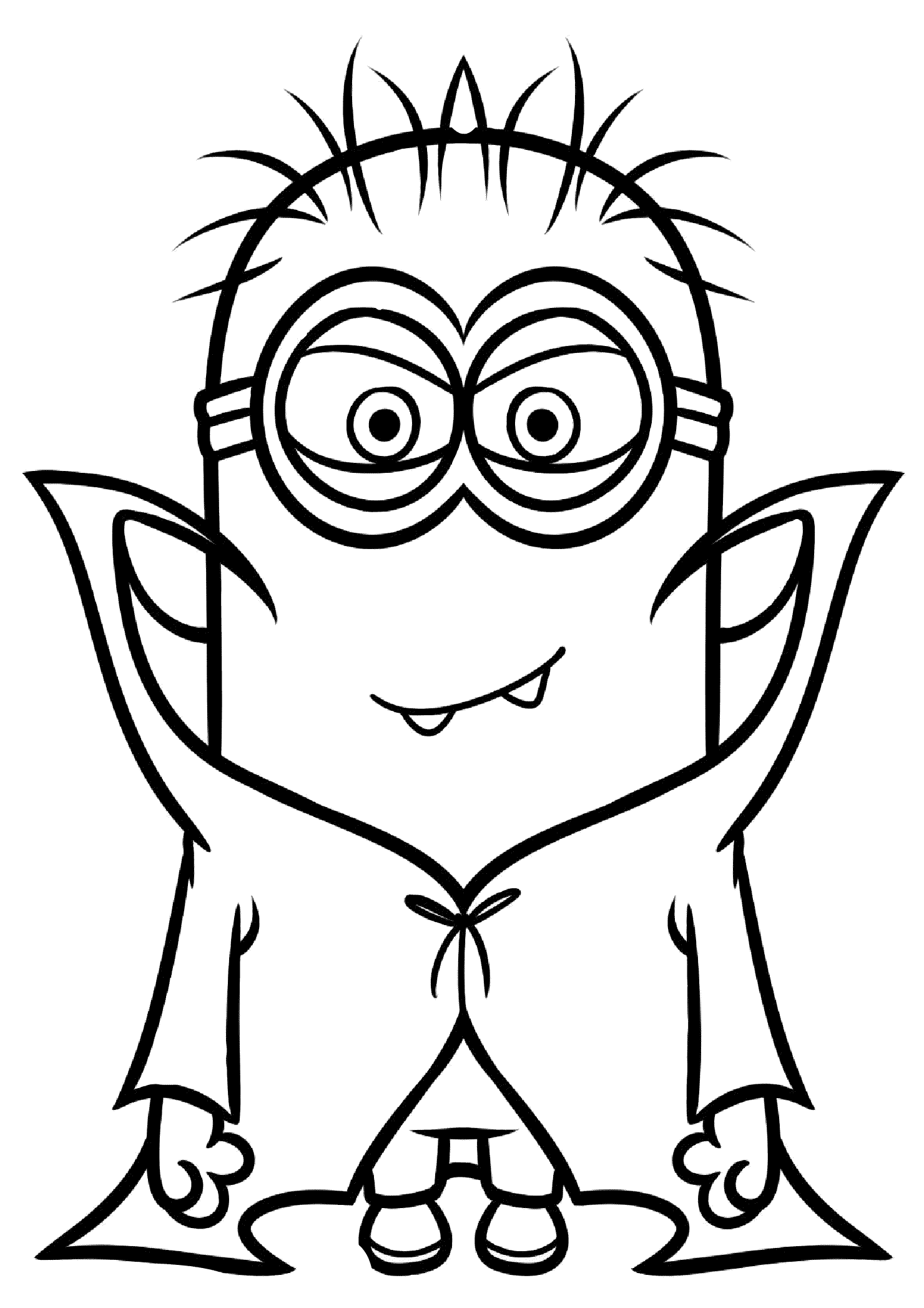 Cute Little Minion Vampire Coloring Page