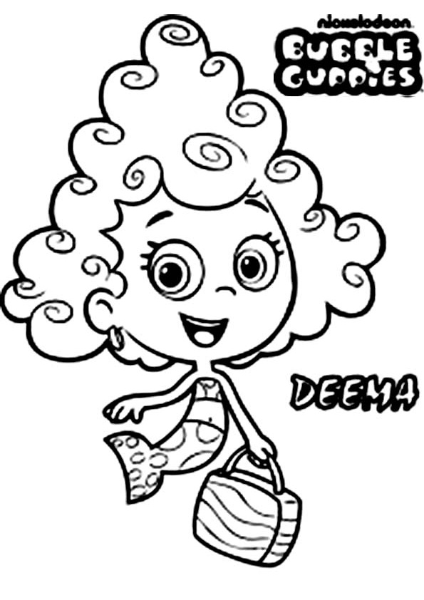 Deema Drama Queen Bubble Guppies Coloring Pages Free Printables