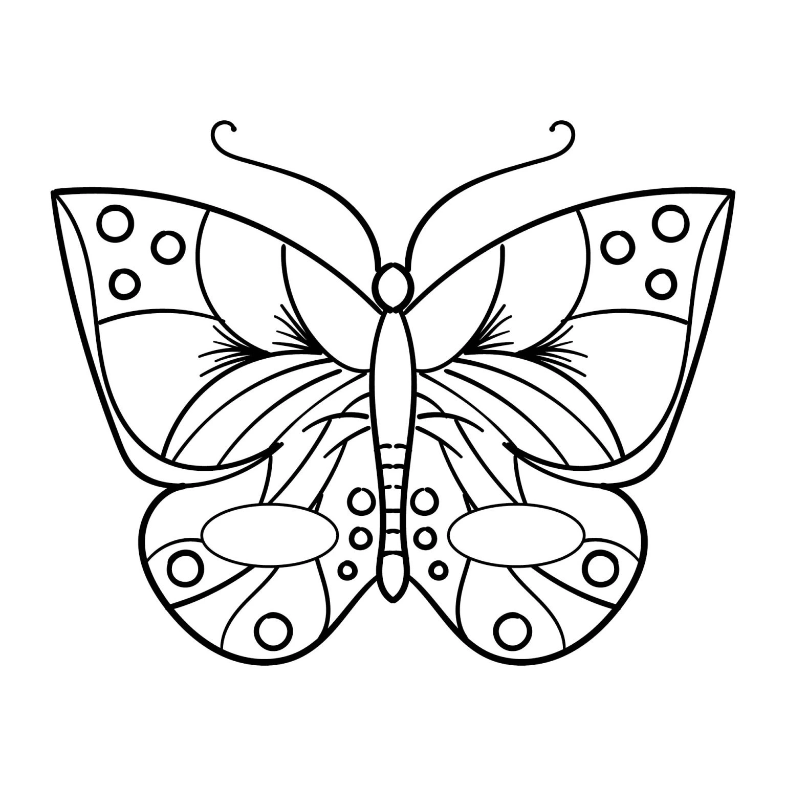 Easy Preschool Butterfly Coloring Page