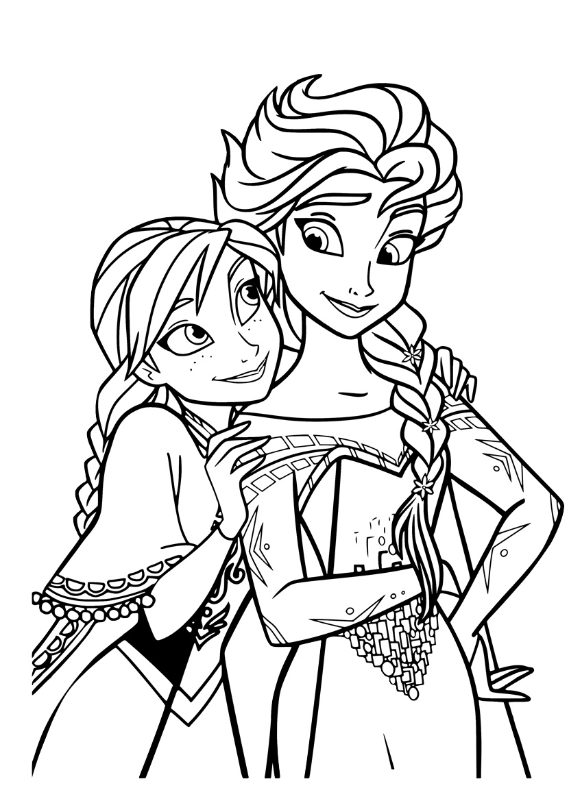 Frozen Elsa And Anna Coloring Pages Printable