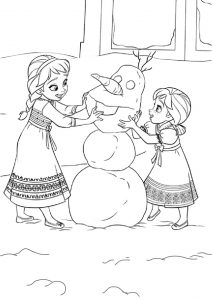 Frozen Baby Sisters Elsa and Anna Coloring Pages