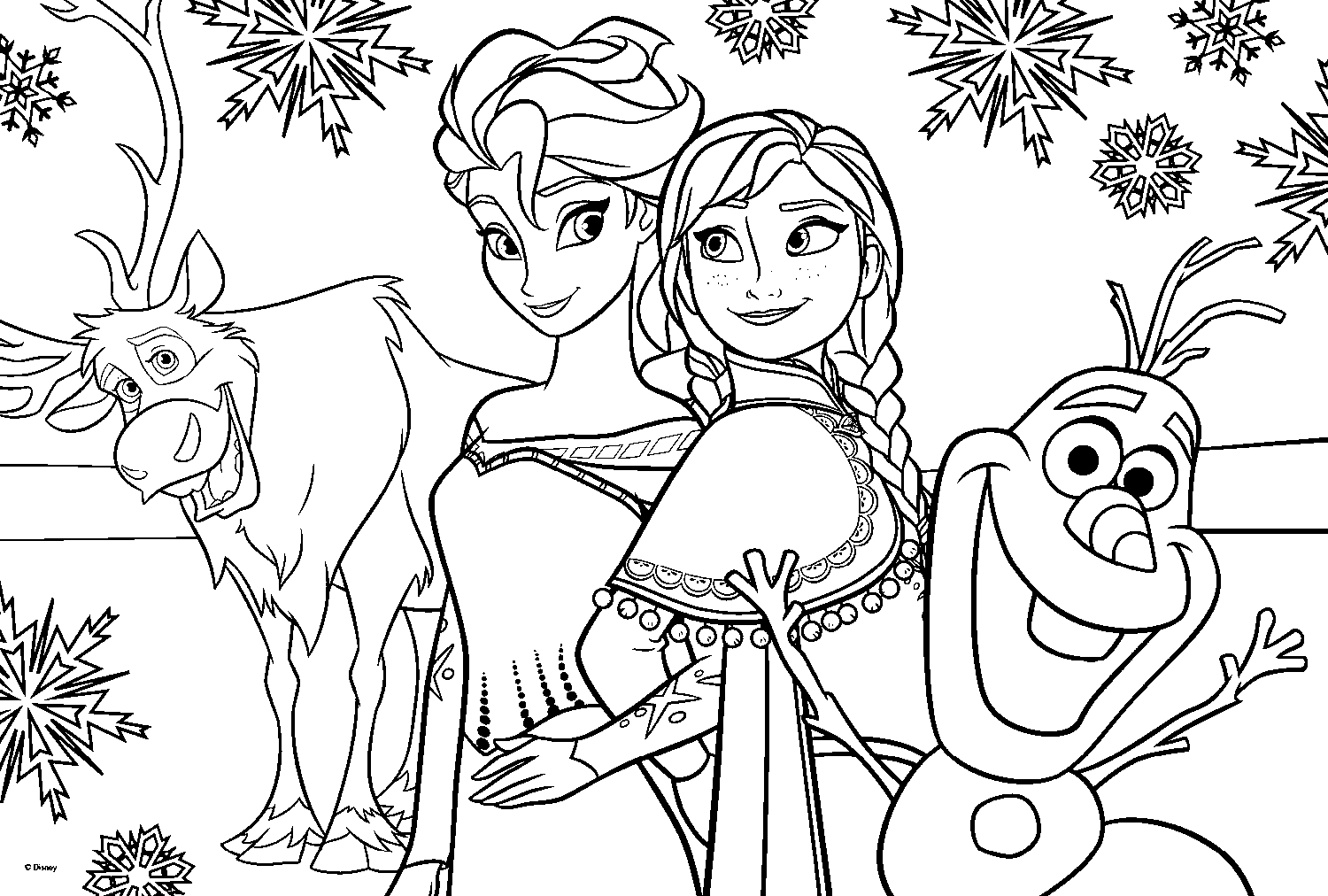 Download 18 Frozen Printable Coloring Pages: Anna & Elsa - Print ...