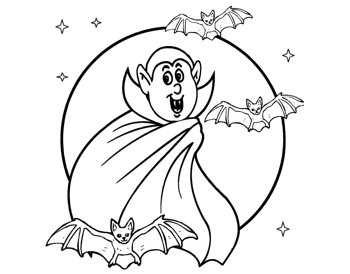 Funny Looking Vampire Coloring Page