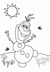 Naive & Cute Snowman Olaf Printable Frozen Coloring Pages