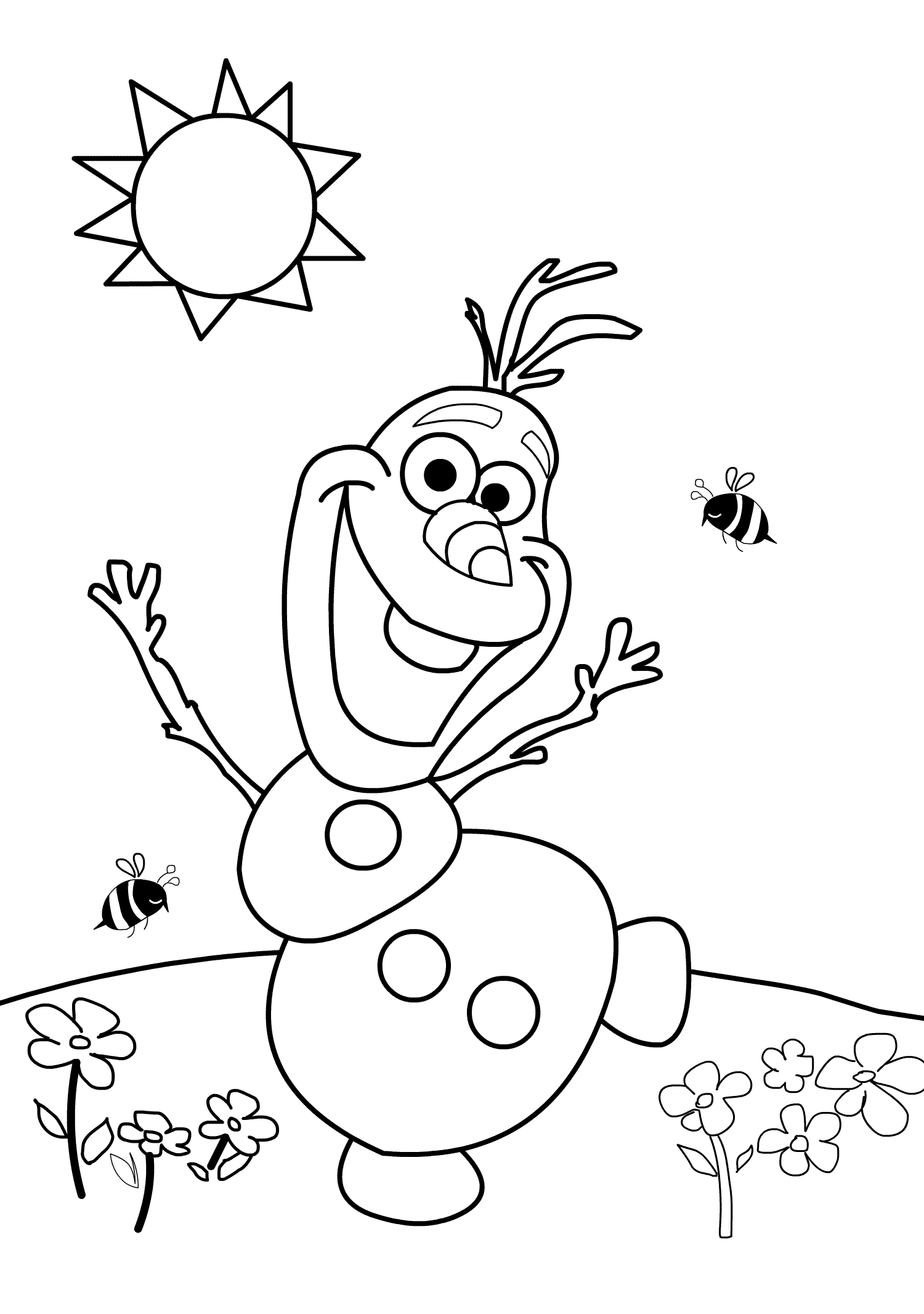 Naive & Cute Snowman Olaf Printable Frozen Coloring Pages Print Color