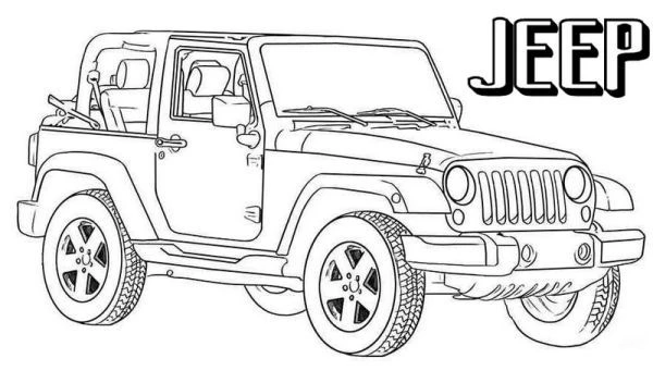 Printable jeep coloring page
