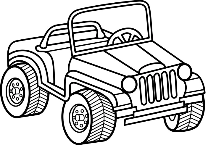 Simple Jeep Coloring Page