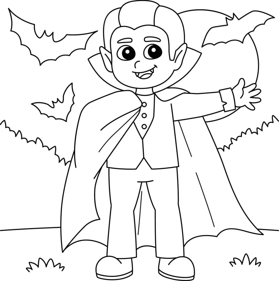 Vampire Halloween Coloring page