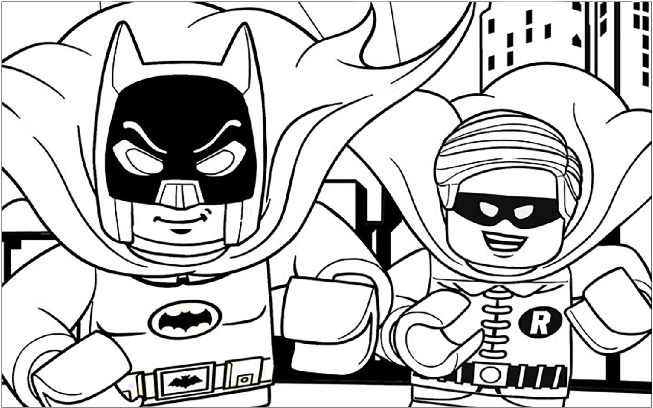 Batman and Robin Lego Coloring Pages