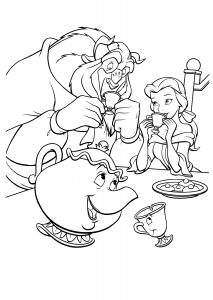 Beauty and the Beast Printable Disney Coloring Pages Princess Belle