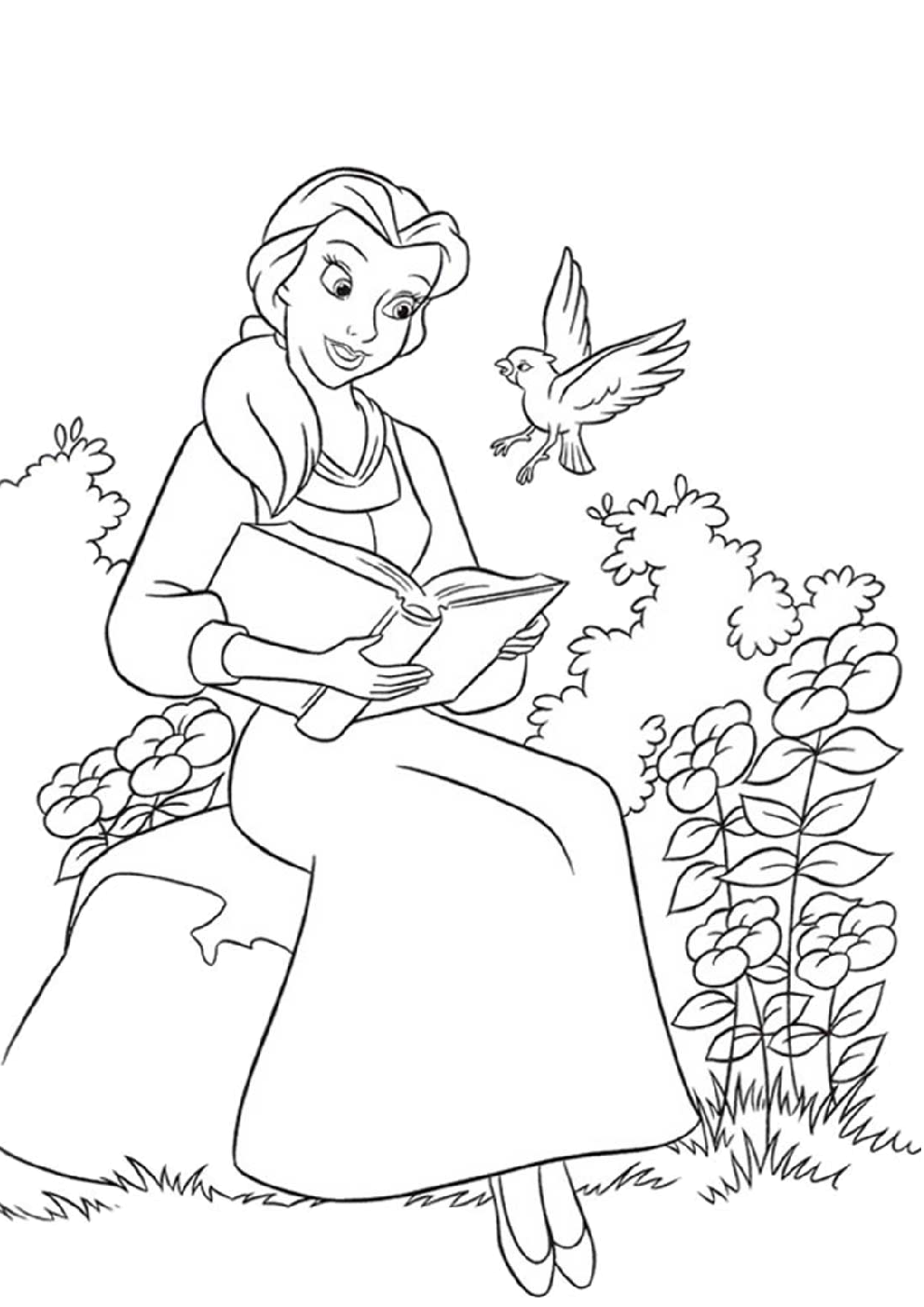 Belle Beauty and the Beast Coloring Pages