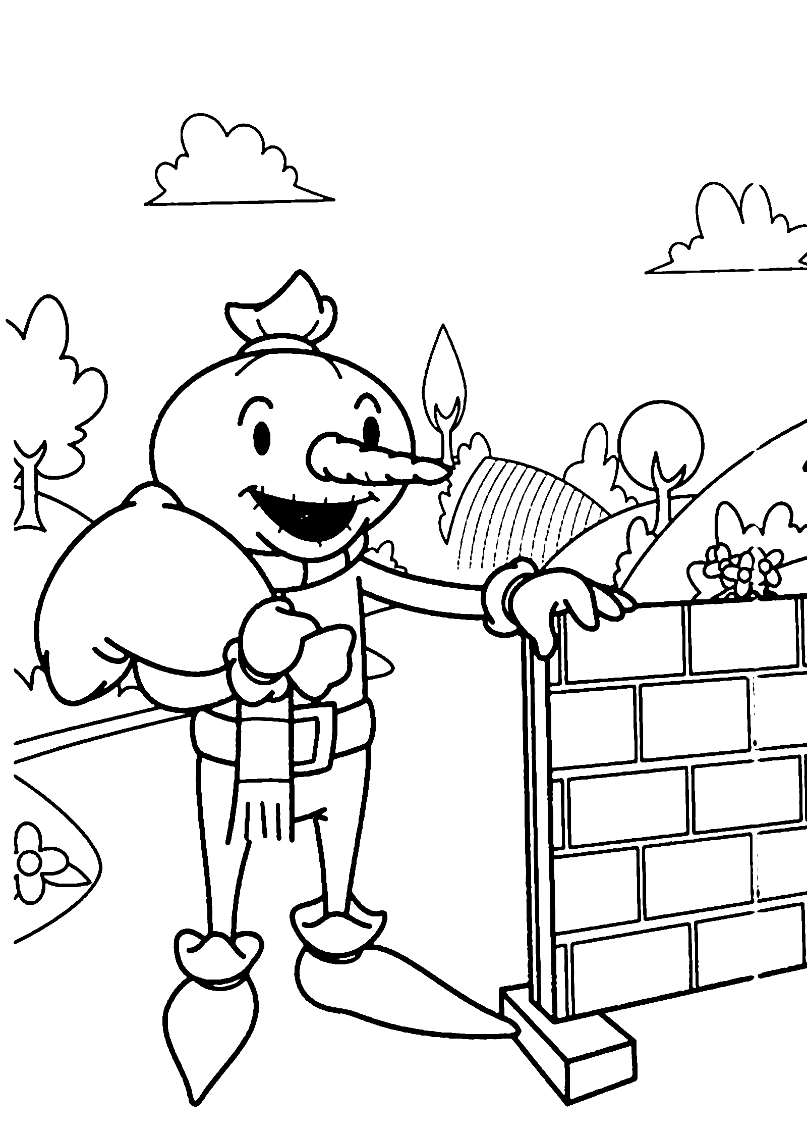 Bob the Builder Funny Scarecrow Coloring Page