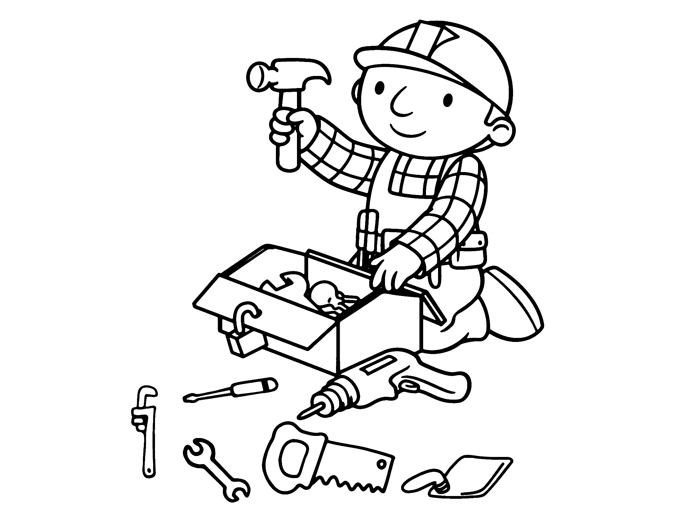 Bob with his Toolbox and Tools