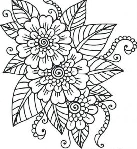 Bold and Bright Flowers Coloring Pages for Adults