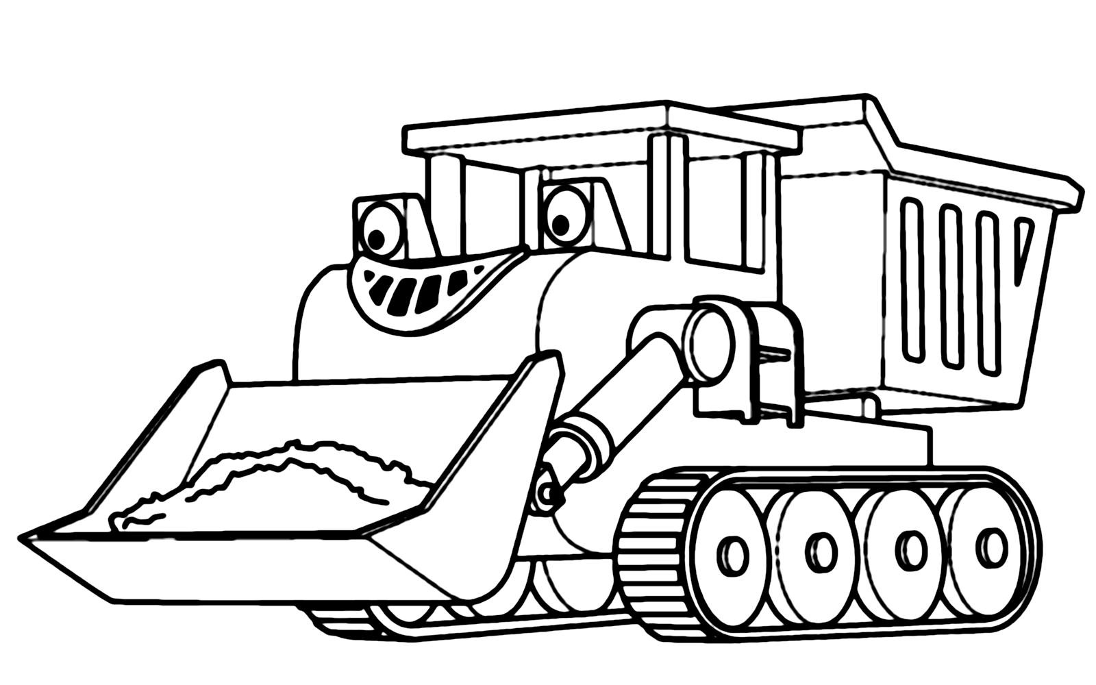Coloring Page of Muck Helps in Excavation for Bob the Builder