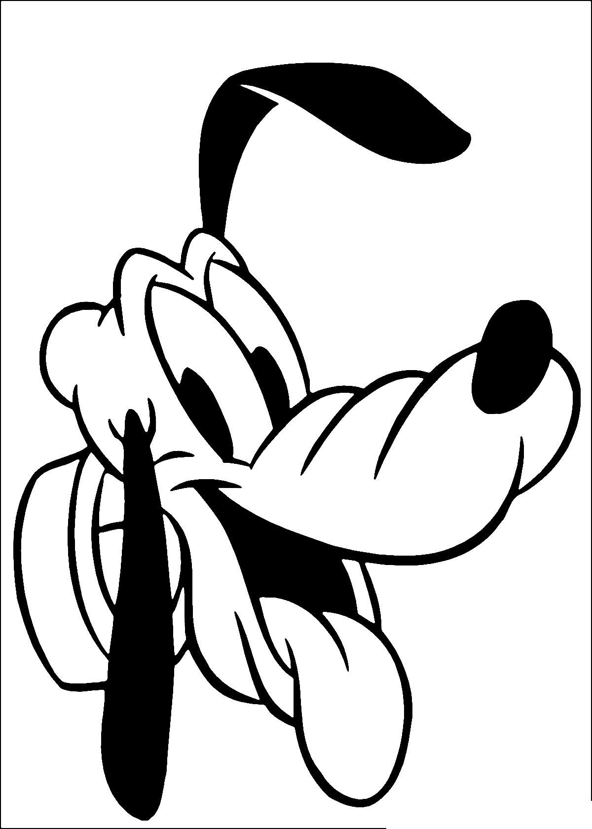 Coloring Page of Pluto Dog Face Closeup
