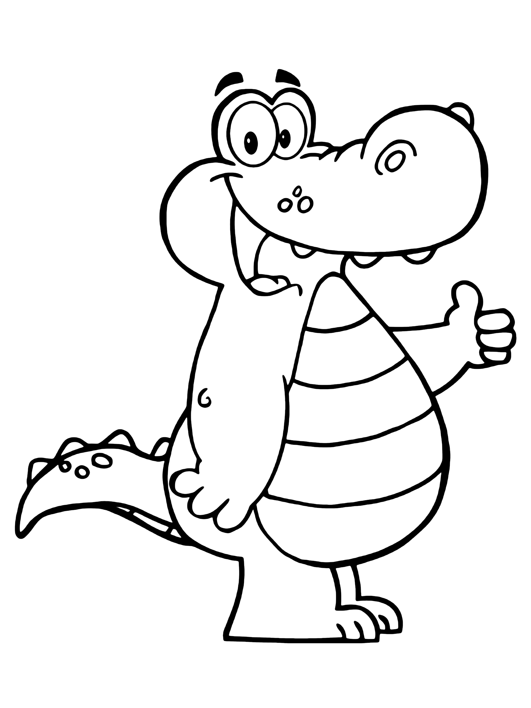 Cute Alligator Coloring Page for Kids
