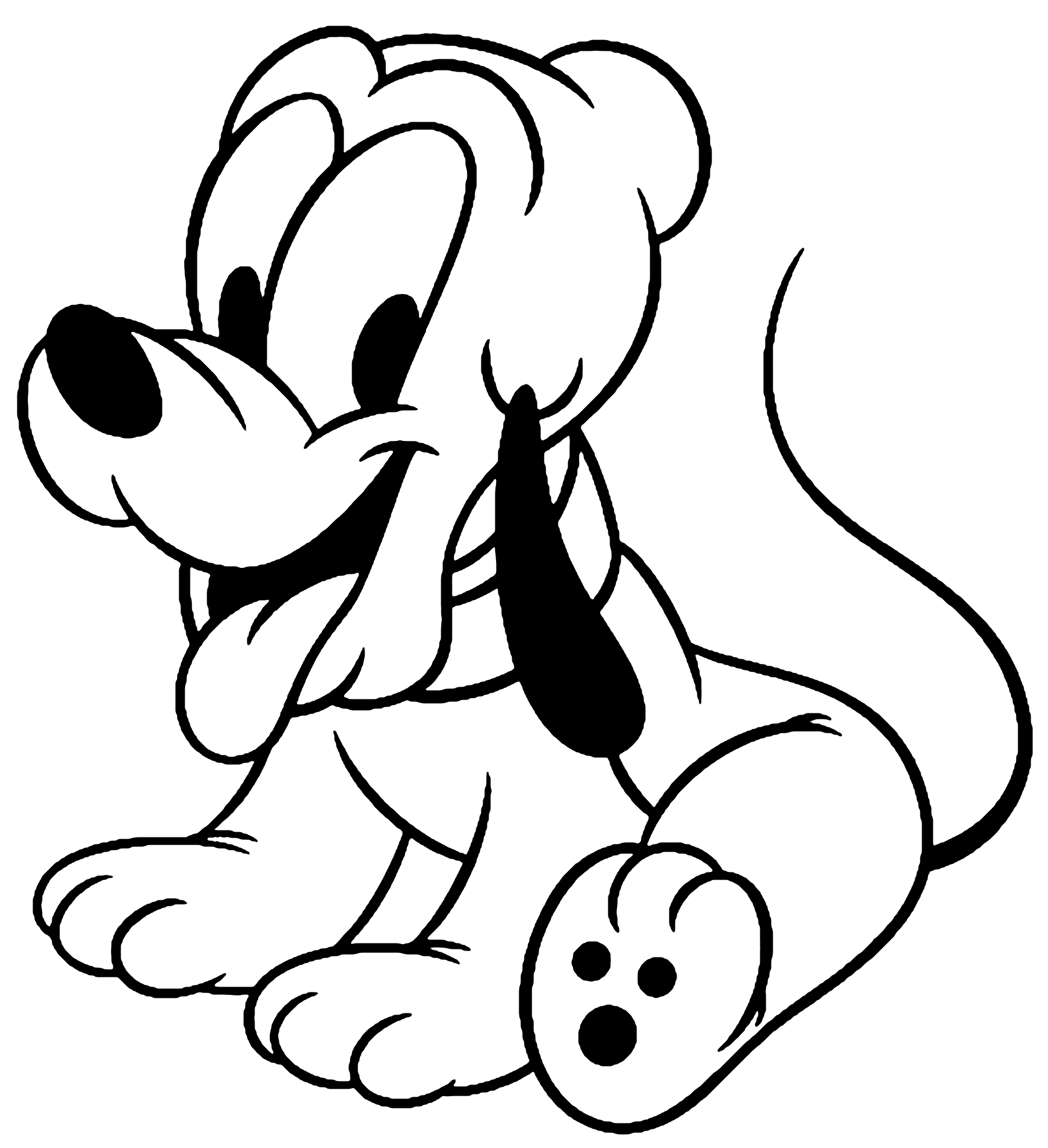 Cute Baby Pluto Coloring Page for Toddlers